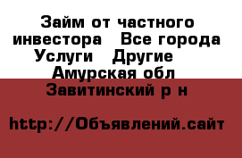 Займ от частного инвестора - Все города Услуги » Другие   . Амурская обл.,Завитинский р-н